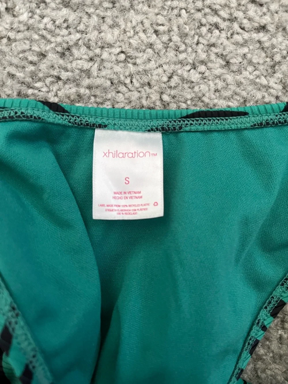 Xhilaration Green and Black Ribbed Bikini Set